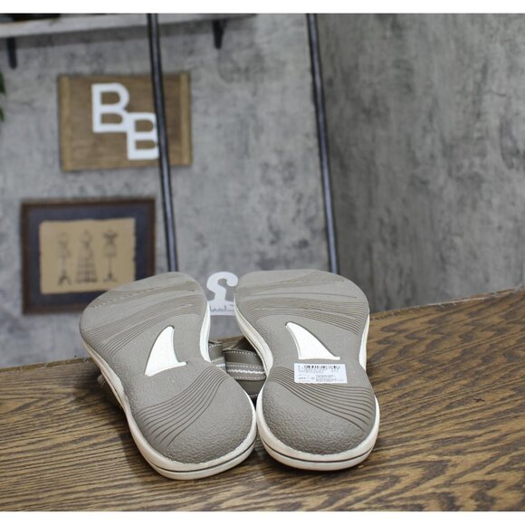 Clarks Jazzh Womens Toe-Post Cushioned Footbed Flip-Flops Gray Multi 11M - Picture 5 of 7